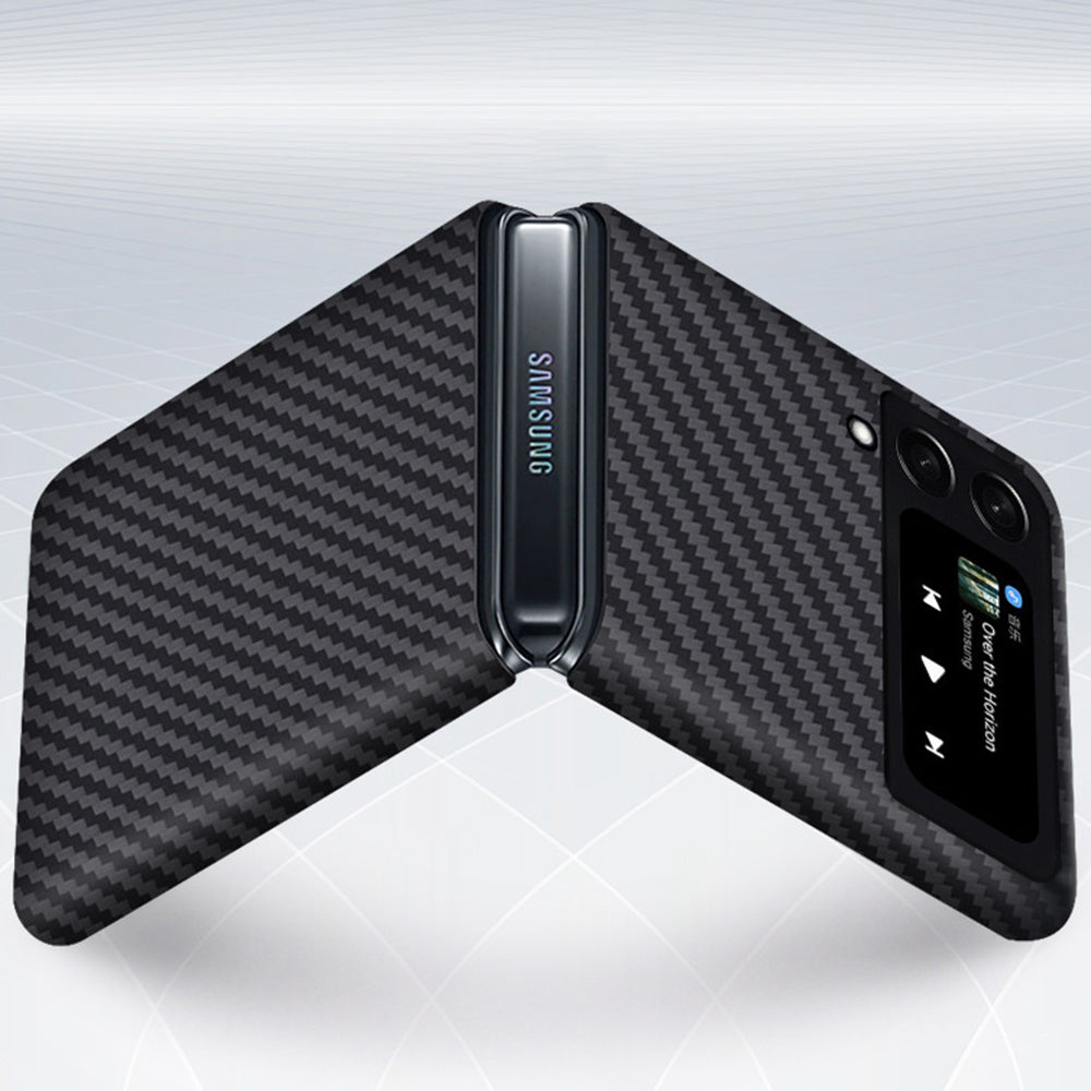 For Samsung Galaxy Z Flip4 5G Carbon Fiber Texture Aramid Fiber Back Case Anti-drop Ultra Slim Phone Cover For Samsung Galaxy Z Flip4 5G Carbon Fiber Texture Aramid Fiber Back Case Anti-drop Ultra Slim Phone Cover